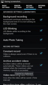 AutoGuard Blackbox recorder settings