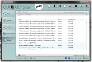 OUTDATEfighter Windows update history