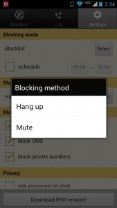 Blacklist Plus blocking method