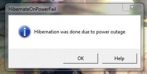HibernateOnPowerFail outage message