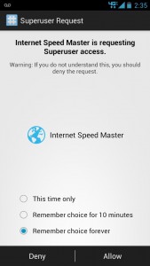 Internet Speed Master Superuser access