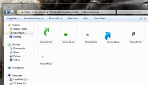 Windows Shortcut Arrow Editor included icons
