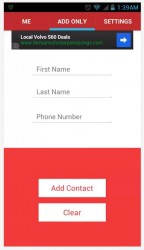 AddMeNow enter contact info