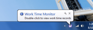 Work Time monitor system tray