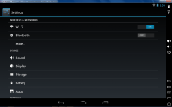 Genymotion Android settings menu