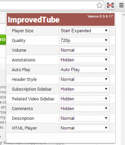 ImprovedTube YouTube Extension Settings
