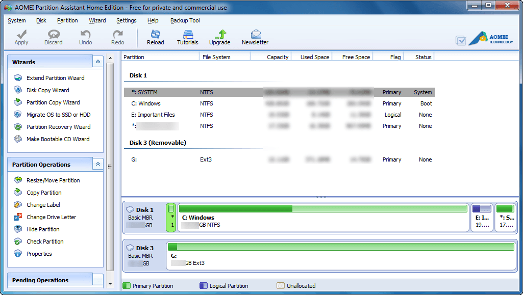 aesus free partition manager windows 10