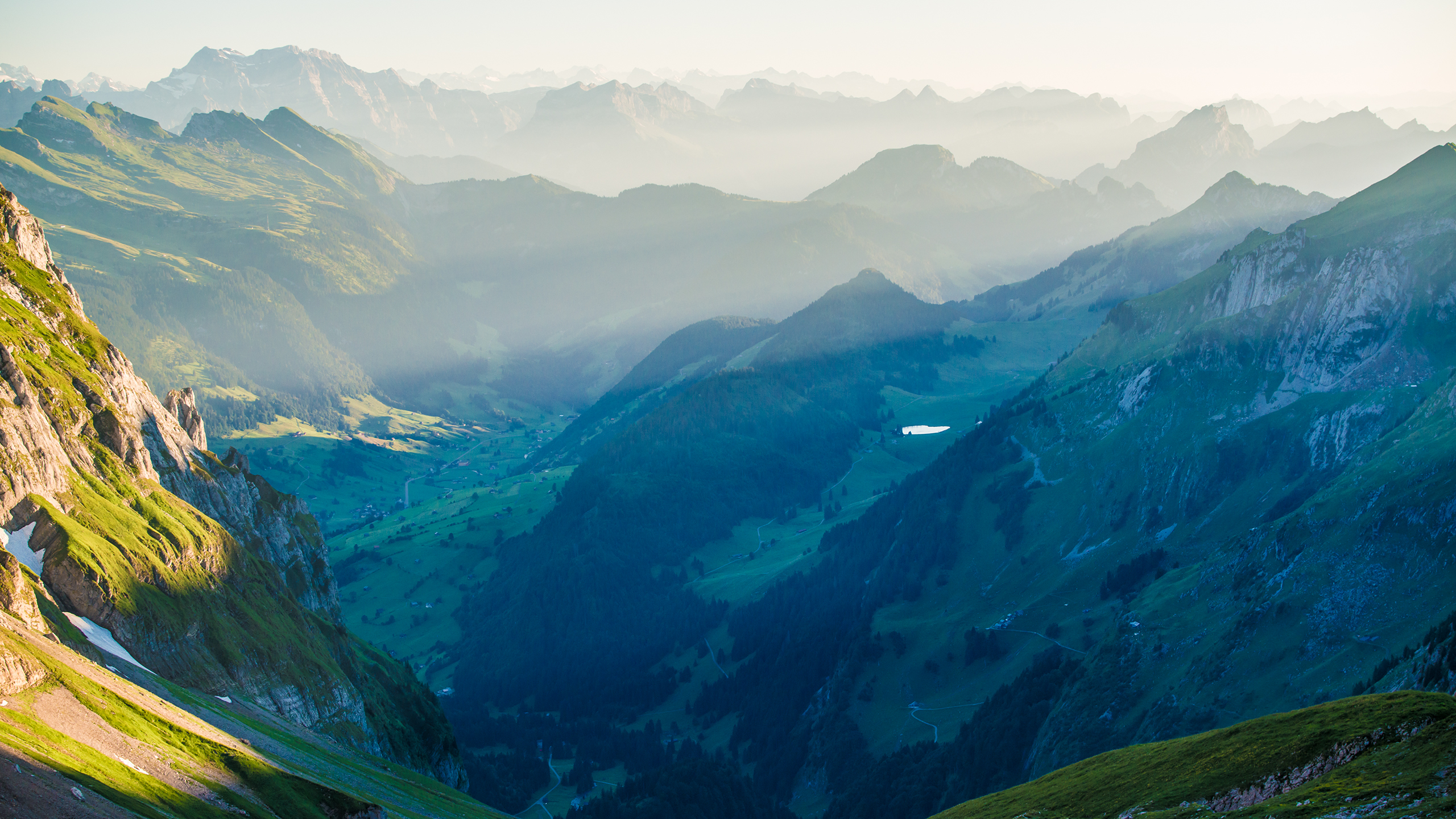 Awesome view from top of a mountain in the morning, in Switzerland [ Wallpaper] | dotTech