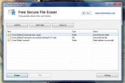 Free Secure File Eraser folder deleted successfully