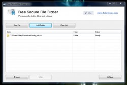 Free Secure File Eraser populated list