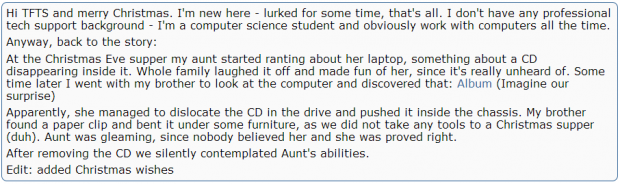 laptop ate cd