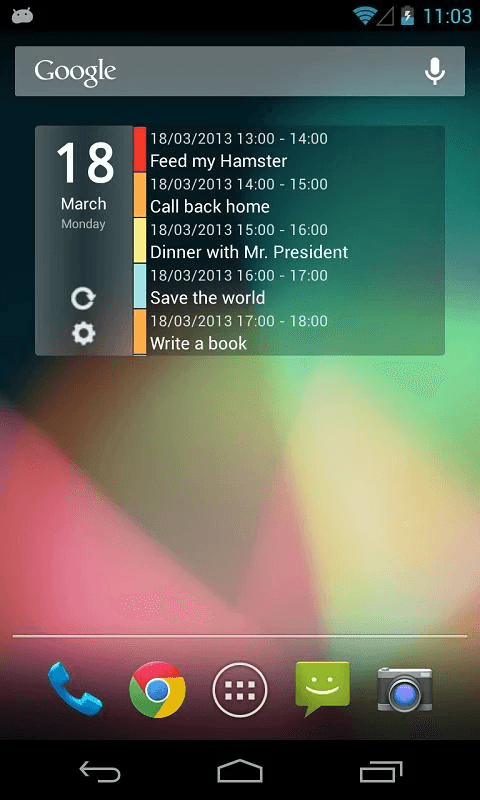 Android Clean Calendar Widget Is A Neat Looking List Of Your Upcoming Events And Agendas Dottech