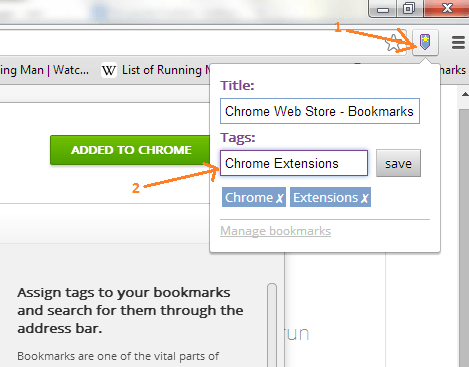 Add Tags to New Bookmarks Chrome