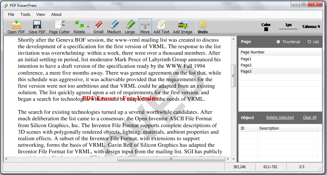 Erase in PDF