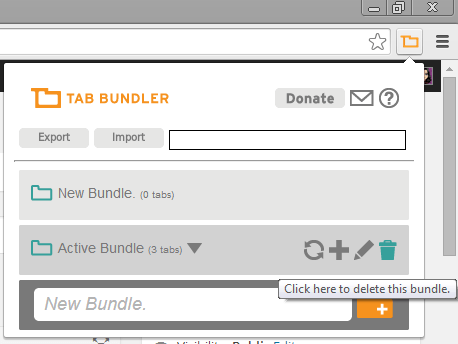 Delete existing tab bundle