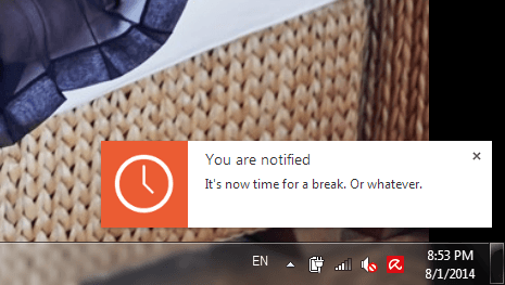 Simple break reminder on Chrome