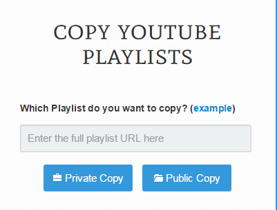 Copy YouTube Playlists b