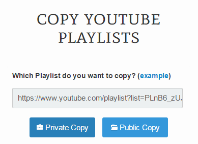 Copy YouTube Playlists c