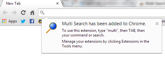 Multi search option in context menu Chrome