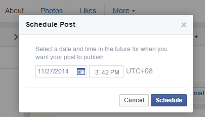 schedule posts on a Facebook Page b