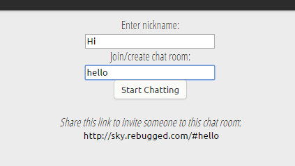 A chat room start Random Chat,