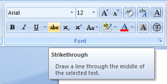 Apply single or double strikethrough in Word