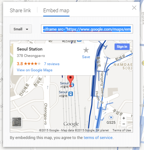 embed a Google Map in Blogger a