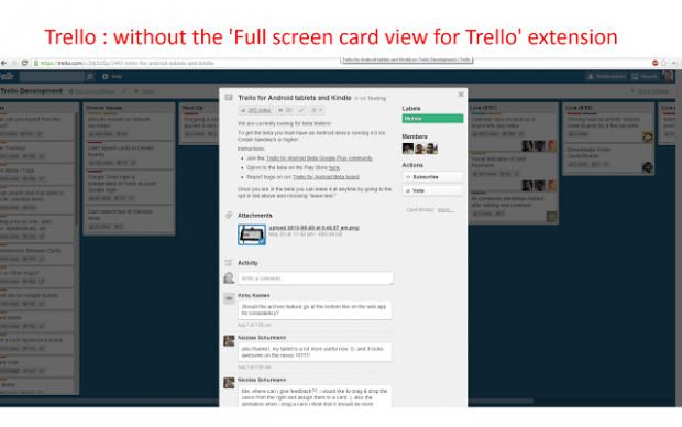 Trello card without full screen view Chrome