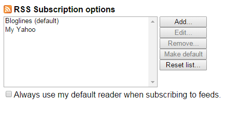 RSS subscribe button Chrome c