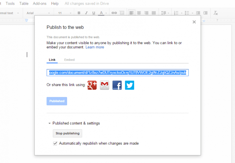How to publish and unpublish documents in Google Docs [Tip] | dotTech