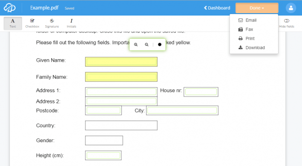 turn any PDF into a fillable form online