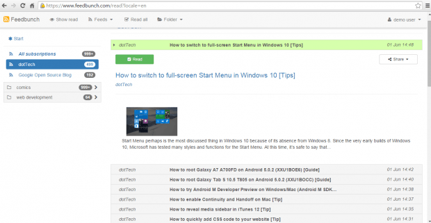 view and manage rss feeds online b