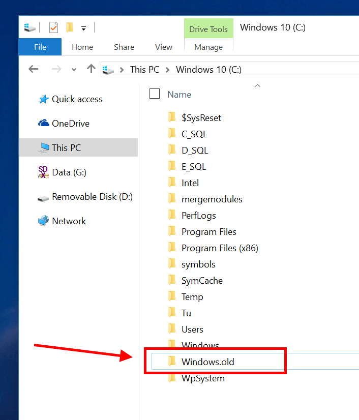 wpsystem folder windows 10