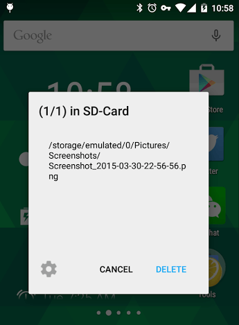 share to delete Android b