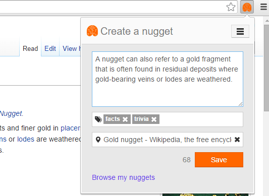 Nuggets for Chrome