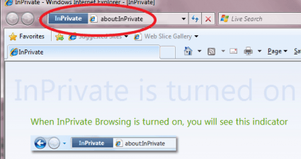 Inprivate browsing