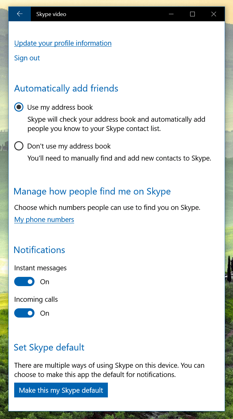 how to sign out of skype app